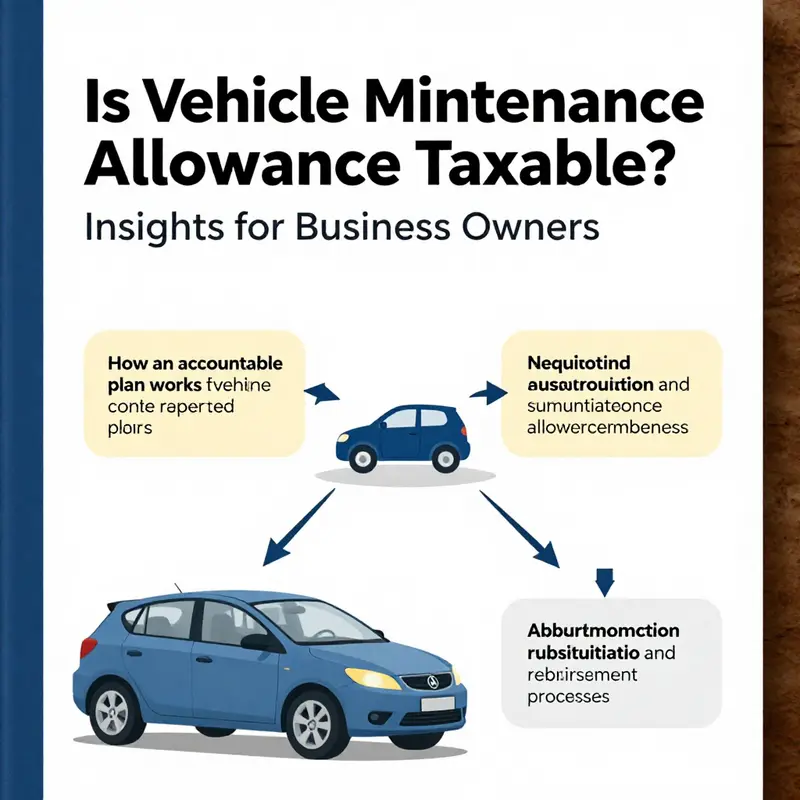 Discussing the tax implications of vehicle maintenance allowances in a business setting.