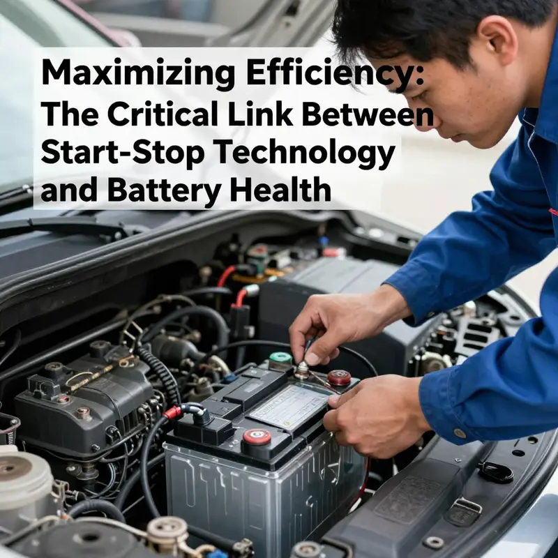 Illustration of start-stop technology illustrating its mechanics and components.