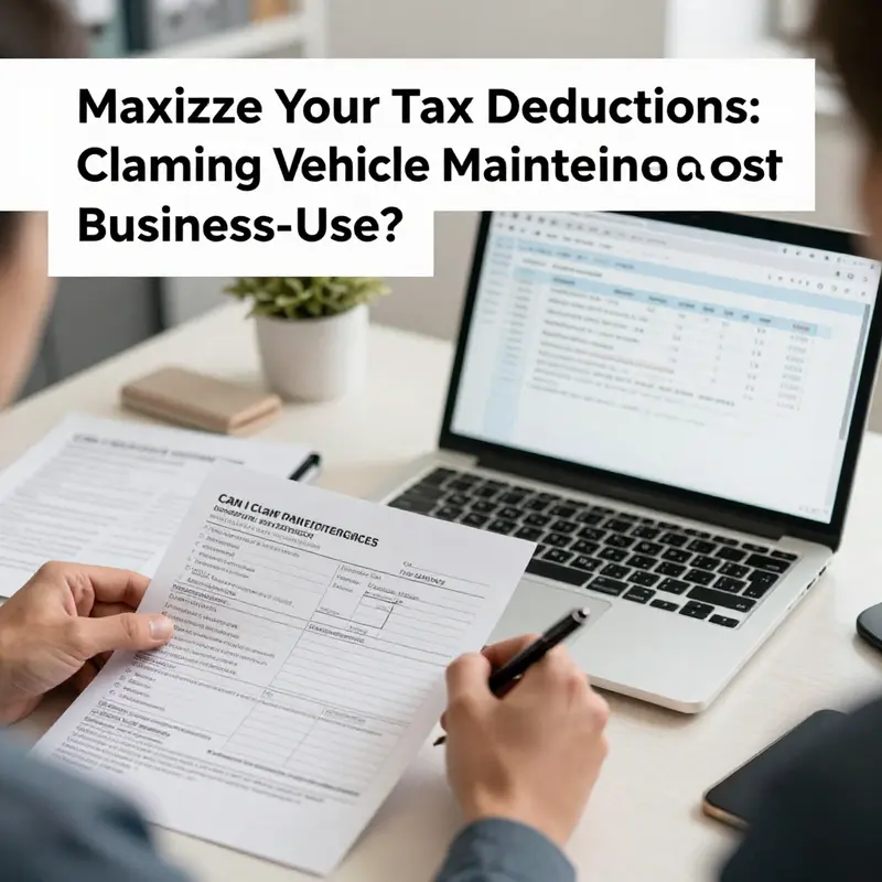 Business owner determining eligible vehicle maintenance expenses for tax deductions.
