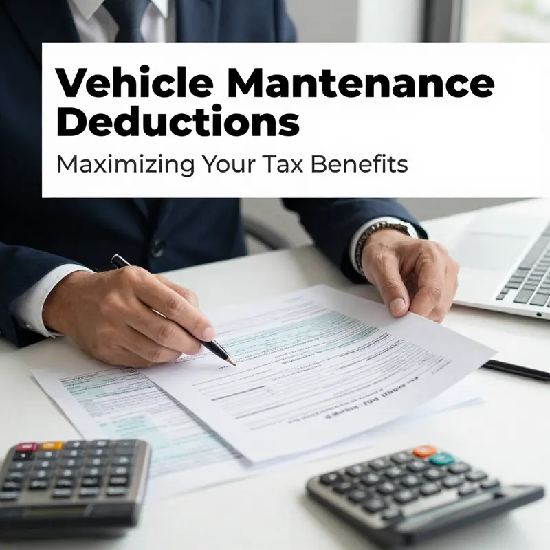 An office scene showcasing a business owner assessing vehicle maintenance expenses.