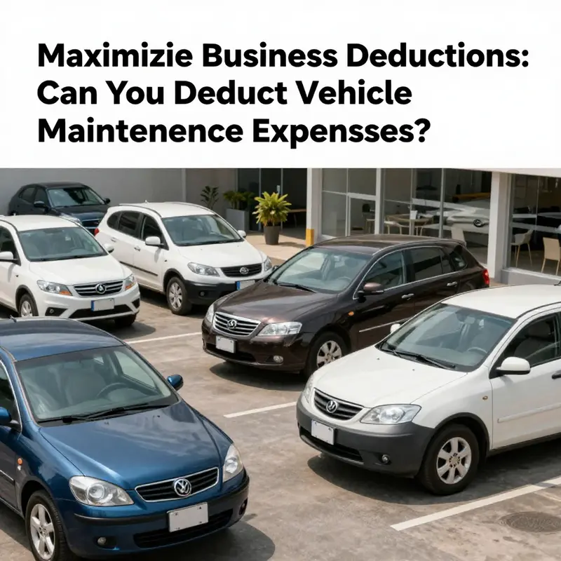 A collection of business vehicles including cars and vans highlighting vehicle maintenance.