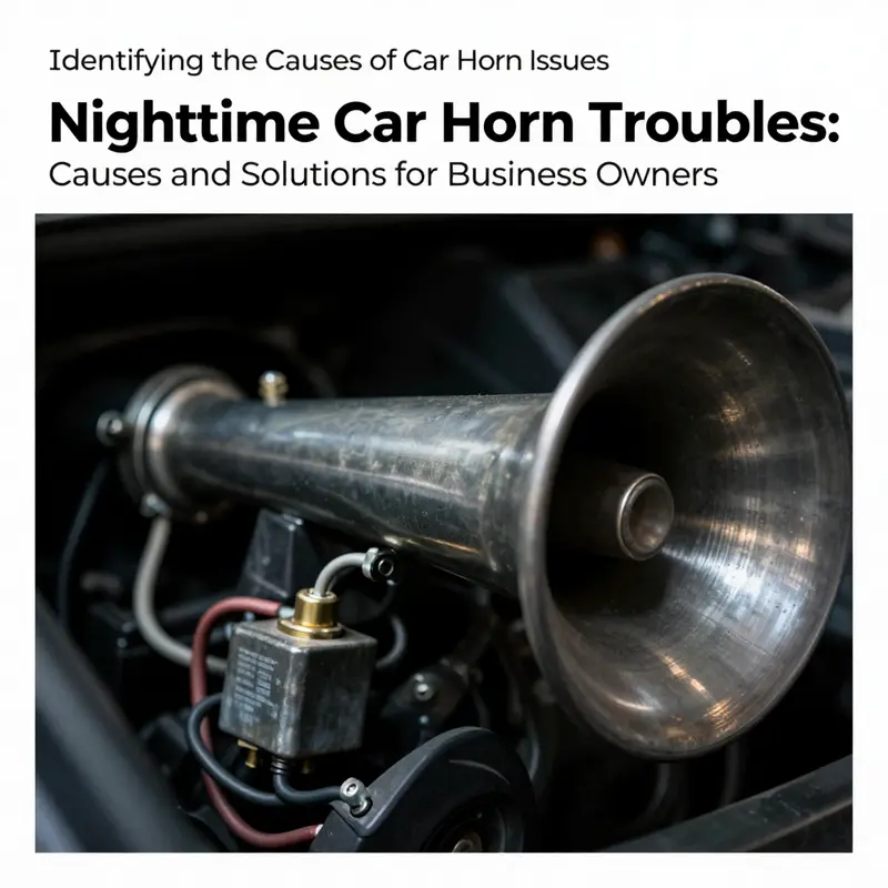 Examining the components of a car horn that may malfunction unexpectedly at night.