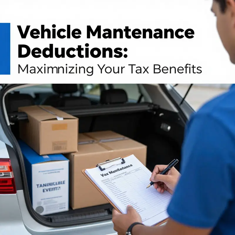 An office scene showcasing a business owner assessing vehicle maintenance expenses.