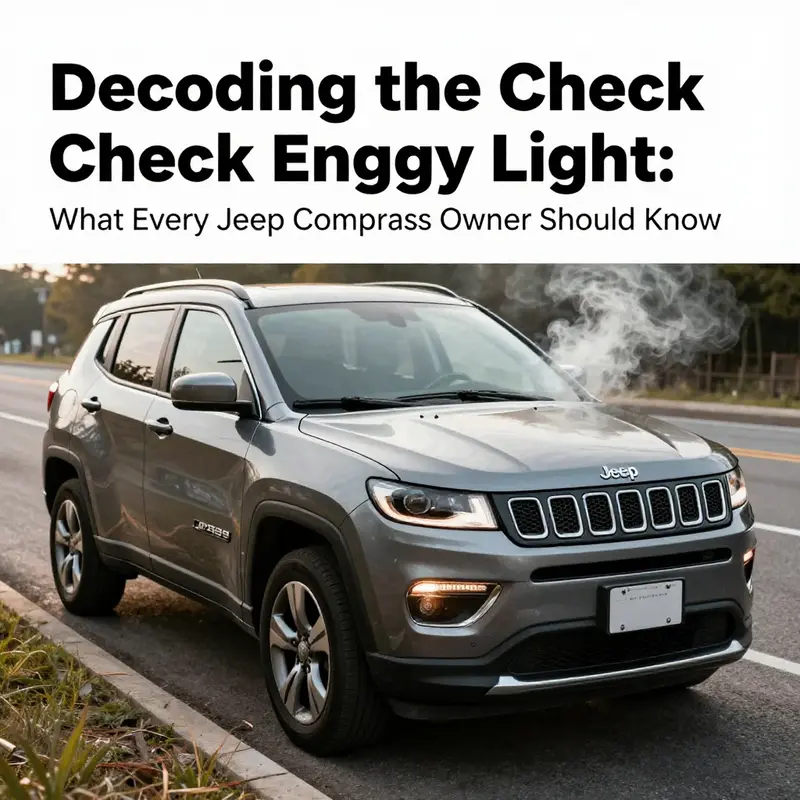 Warning indicator of Check Engine light on Jeep Compass dashboard.