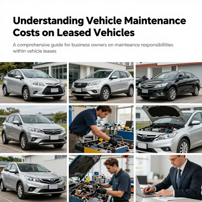 An engaging collage illustrating the importance of vehicle maintenance for leased cars.
