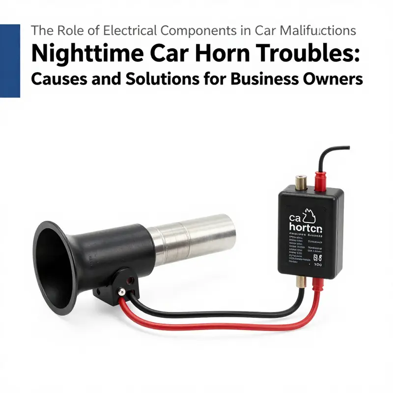 Examining the components of a car horn that may malfunction unexpectedly at night.