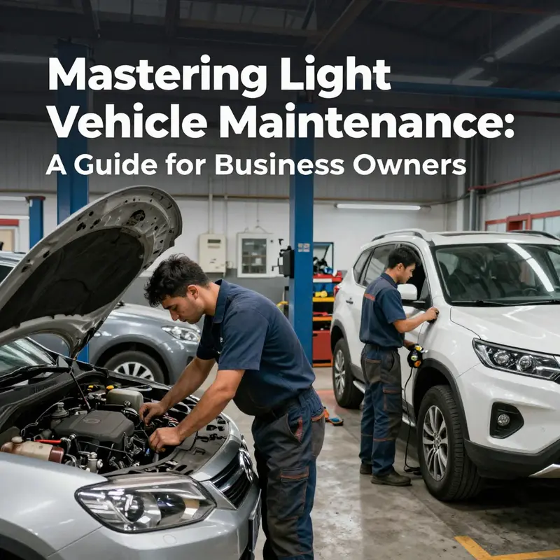 Mechanics performing routine checks on light vehicles to ensure optimal operating conditions.