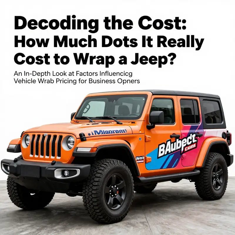 A Jeep with a bright and colorful wrap, demonstrating the branding potential of vehicle wraps for business visibility.