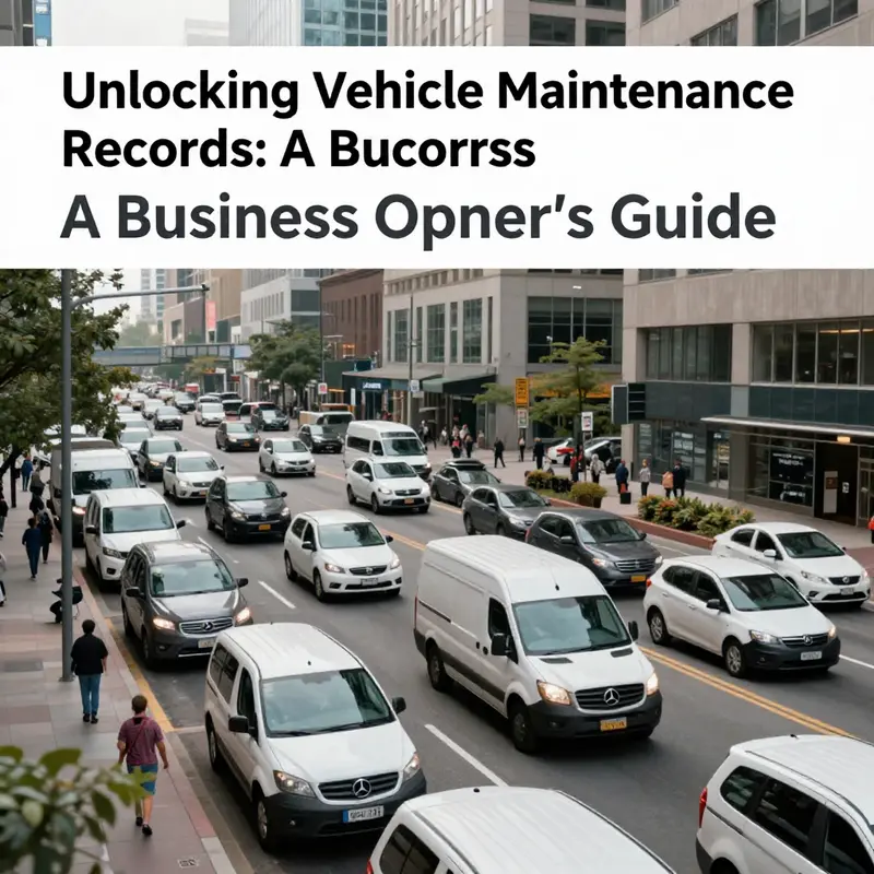 Urban scene showing different fleet vehicles managed by businesses.