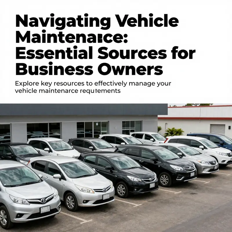 A lineup of commercial vehicles arranged in front of a company headquarters, showcasing effective fleet maintenance.