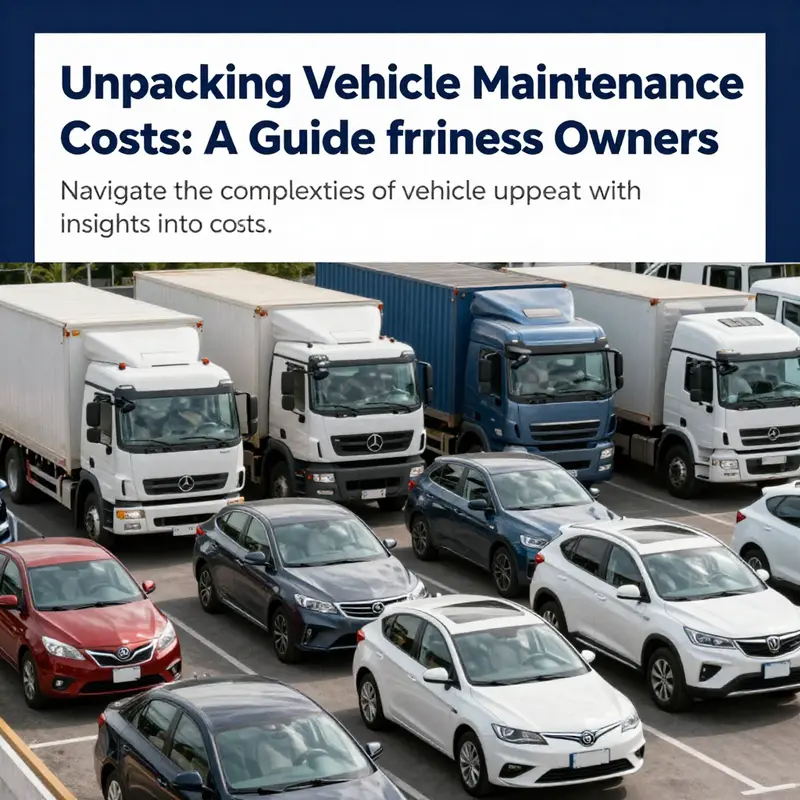 A fleet of various types of vehicles emphasizing the importance of understanding maintenance costs in vehicle management.