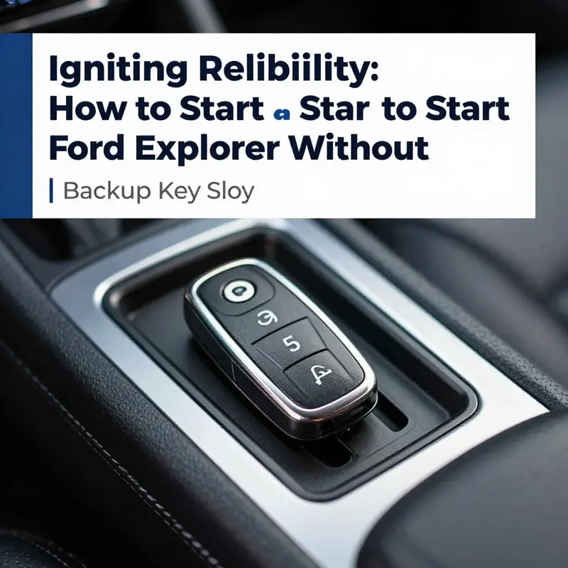 The backup key slot in a Ford Explorer’s center console where the key fob is inserted to start the vehicle.
