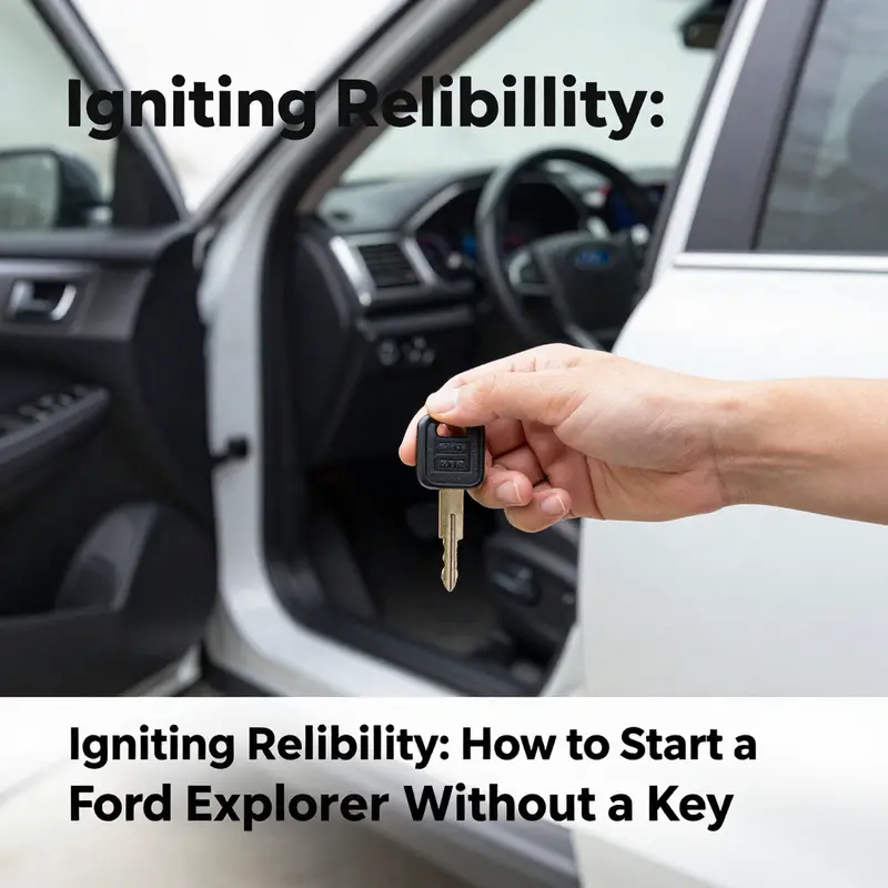 The backup key slot in a Ford Explorer’s center console where the key fob is inserted to start the vehicle.