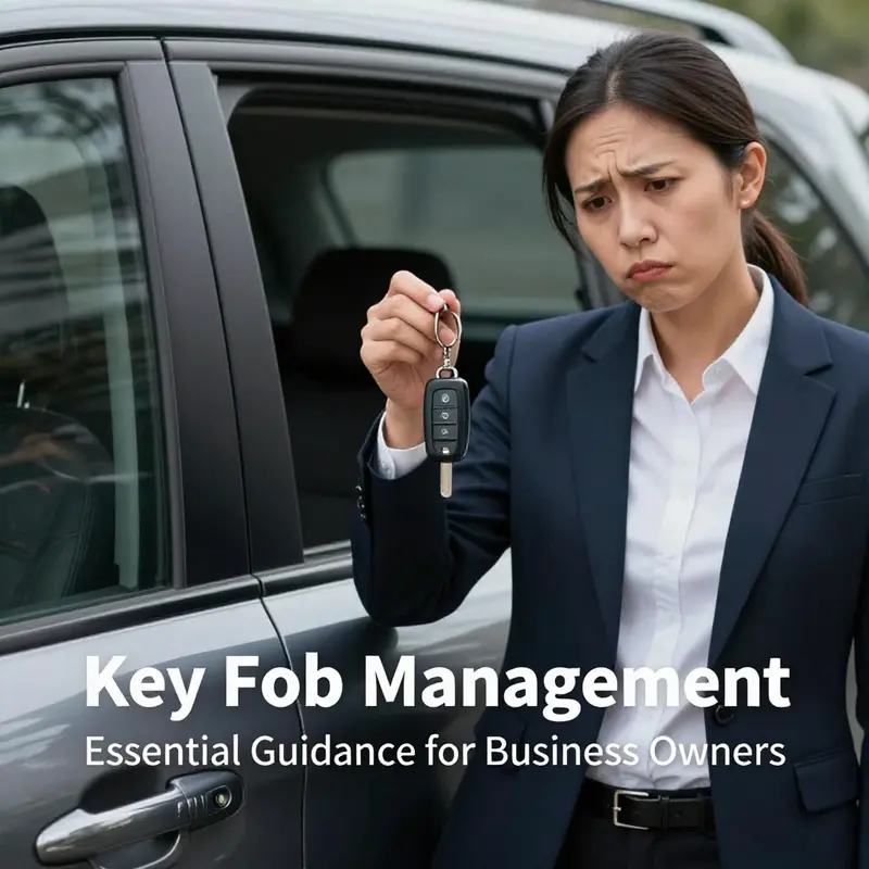 Business owner contemplating the consequences of a left key fob.