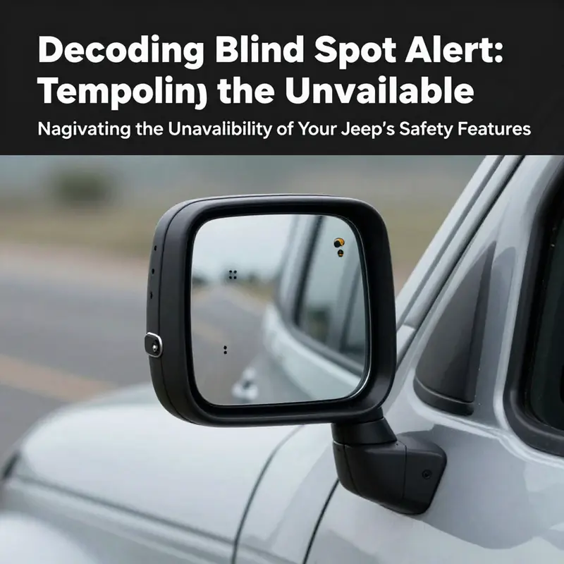 Inspect the Jeep’s side mirror sensors for obstructions that may affect the blind spot alert system.