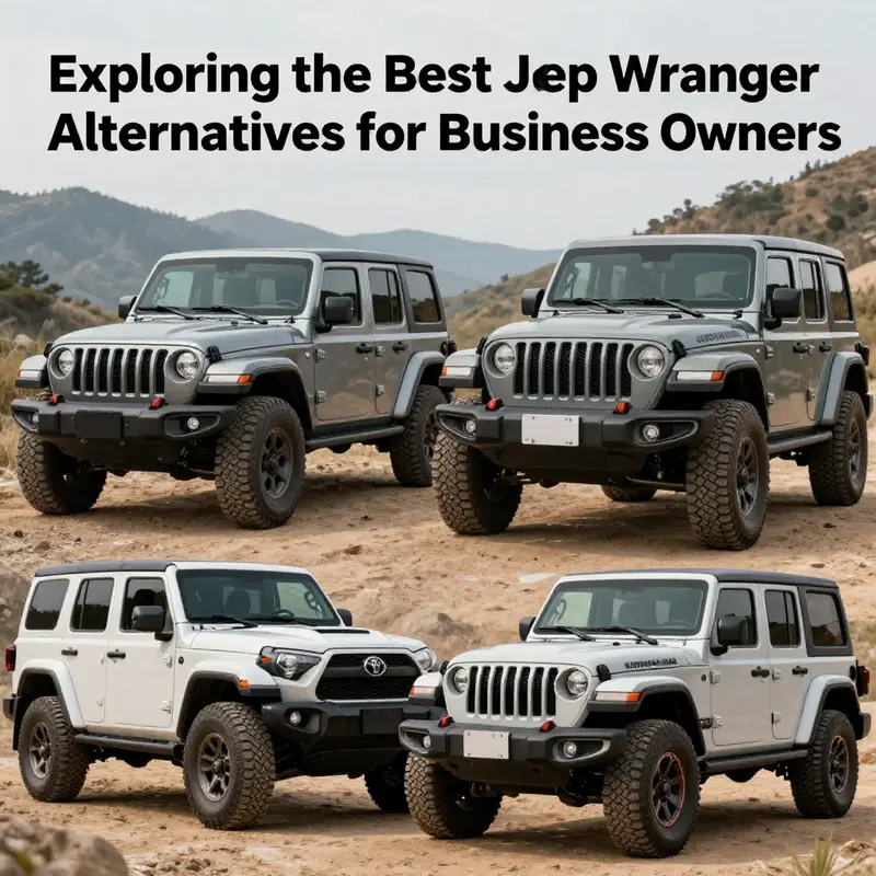 A collage of rugged vehicles including the Toyota 4Runner and Jeep Gladiator against outdoor landscapes.