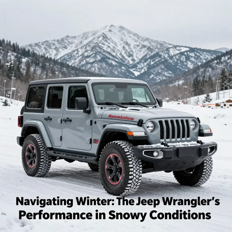 A Jeep Wrangler expertly handling snowy terrain, illustrating its strong performance in winter conditions.