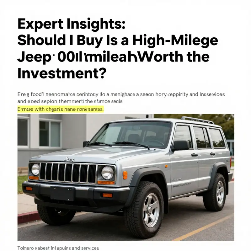 Evaluating a high-mileage Jeep Cherokee during a thorough inspection.