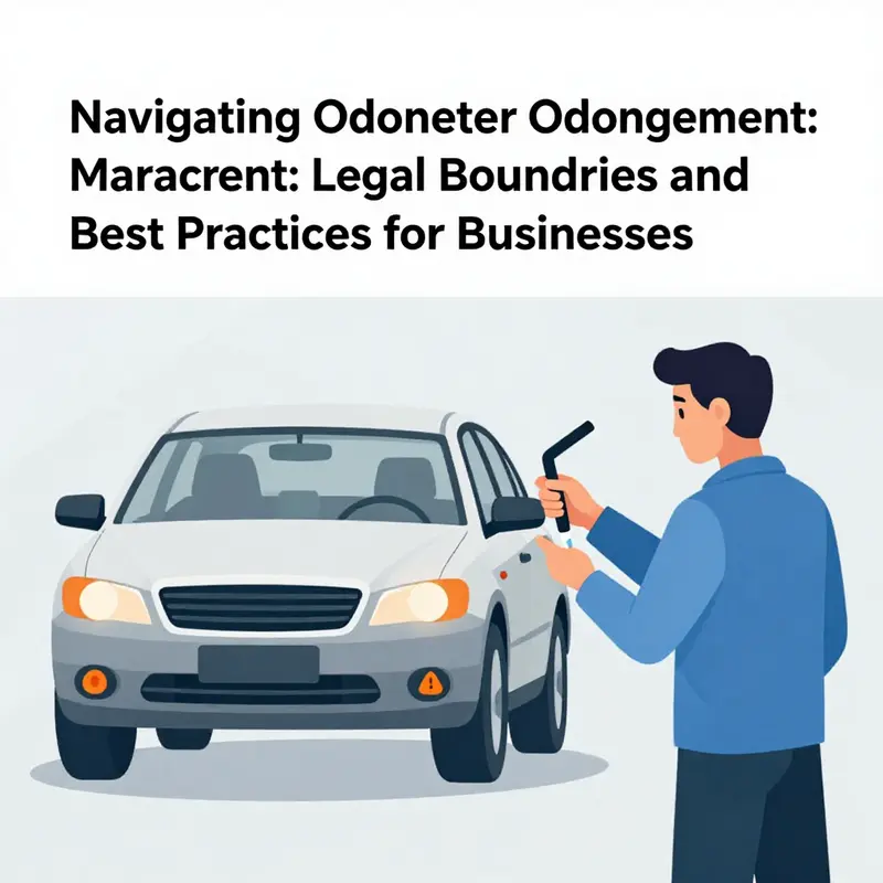 The legalities surrounding odometer management depicted through a legal document against a vehicle’s dashboard.