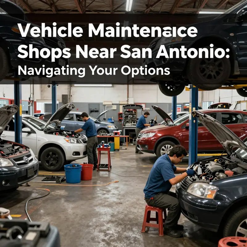 Overview of a well-established vehicle maintenance shop in San Antonio, showcasing its activity and atmosphere.