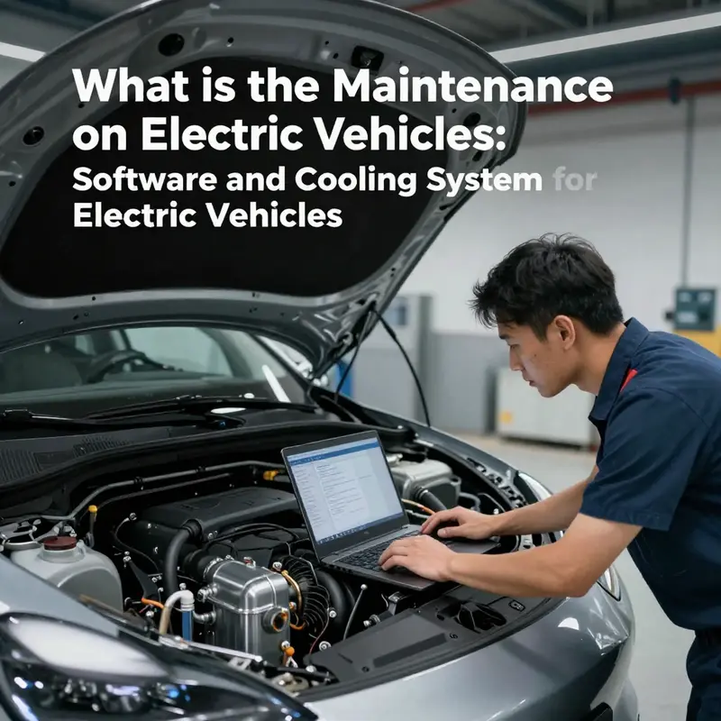 A detailed view of an electric vehicle battery management system, crucial for maintaining battery health.