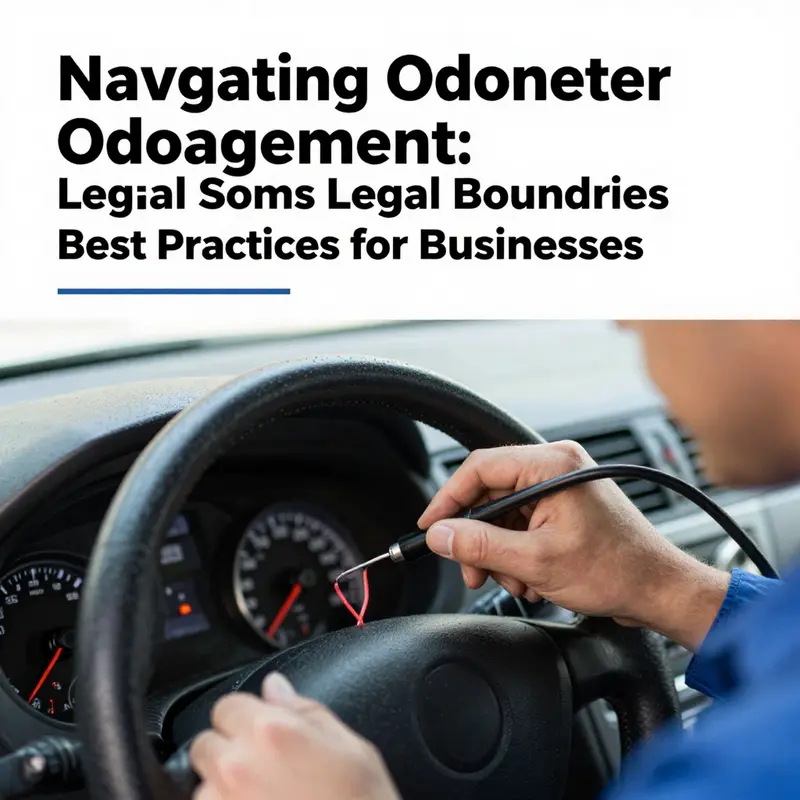 The legalities surrounding odometer management depicted through a legal document against a vehicle’s dashboard.