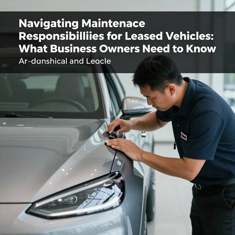A business owner diligently performing maintenance checks on a leased vehicle to ensure compliance with lease obligations.