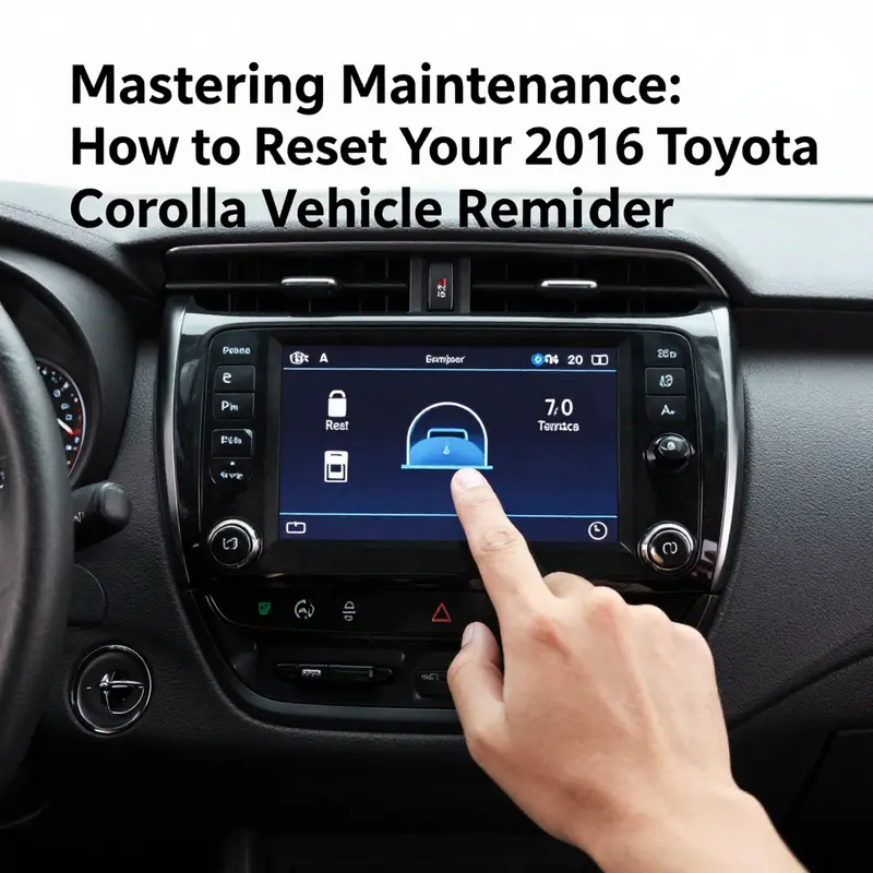 Basic steps to reset vehicle maintenance reminder on a Toyota Corolla 2016.