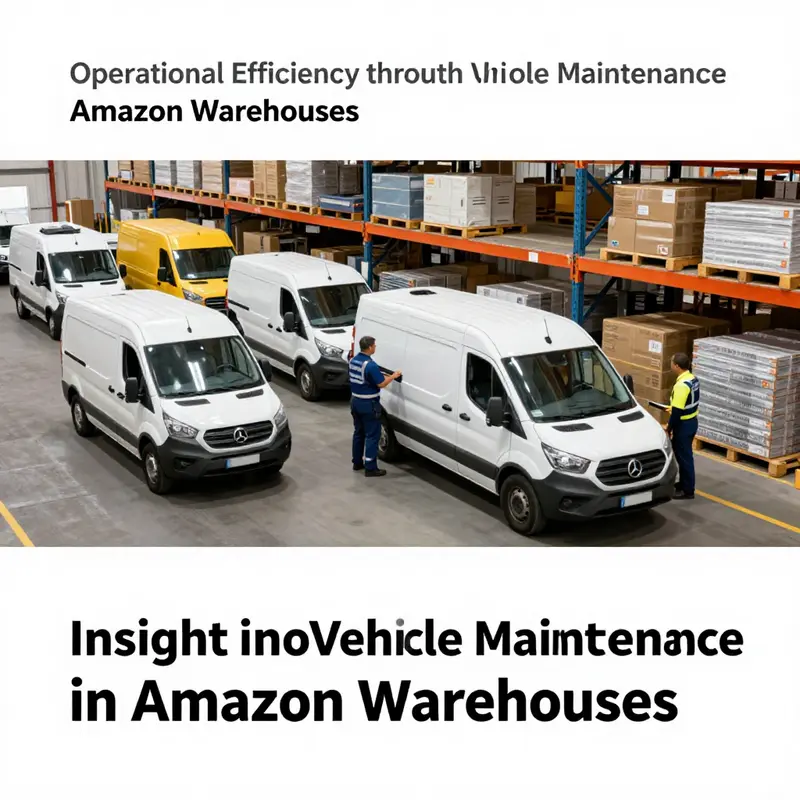 Amazon warehouse vehicles undergoing routine maintenance to ensure reliability and safety.