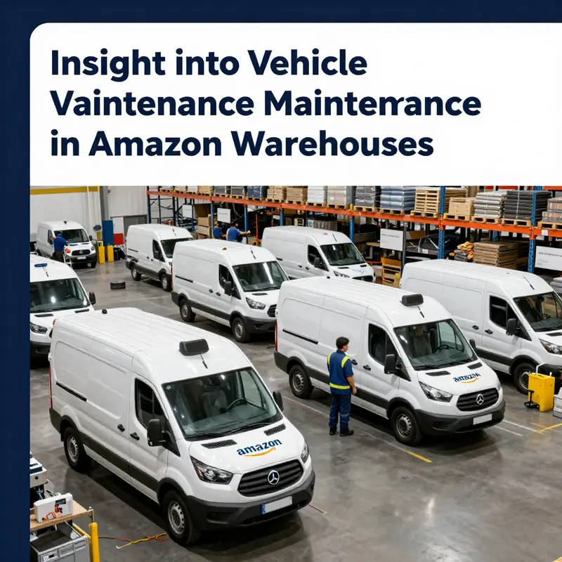 Amazon warehouse vehicles undergoing routine maintenance to ensure reliability and safety.
