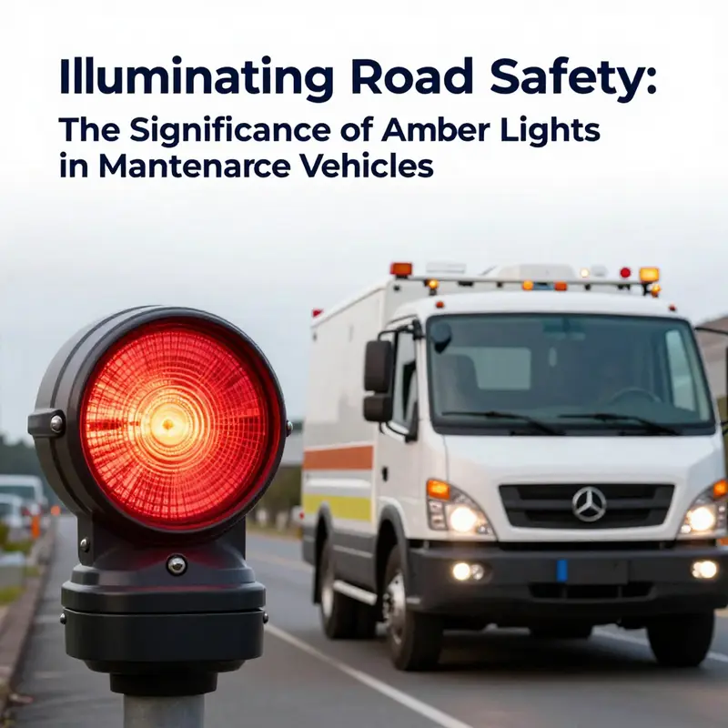 Amber lights prominently displayed on a maintenance vehicle, highlighting their role in road safety.