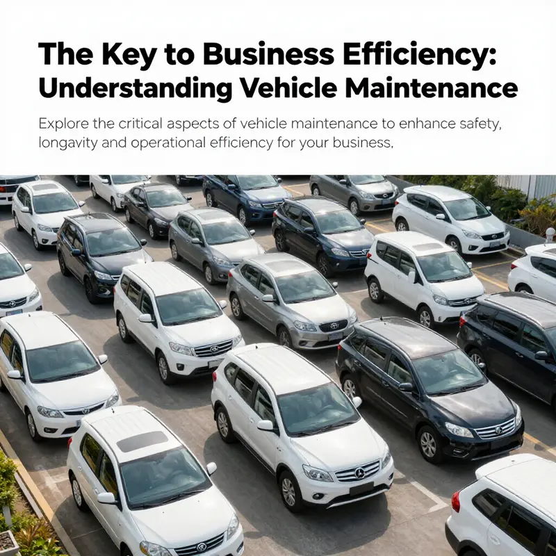 A fleet of vehicles in a parking lot, highlighting the importance of vehicle maintenance.