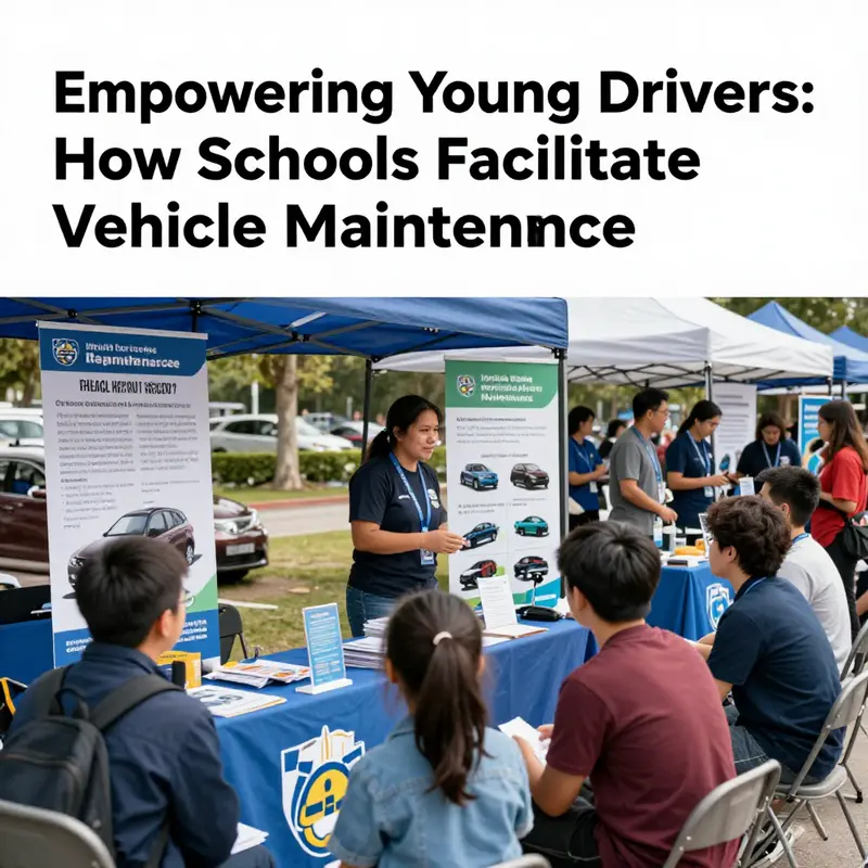 Students learning about vehicle safety and maintenance during a driver education class.