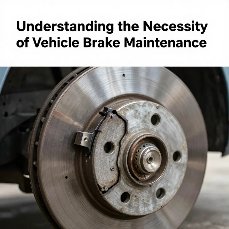 The close-up view of a brake system highlights the importance of regular maintenance.
