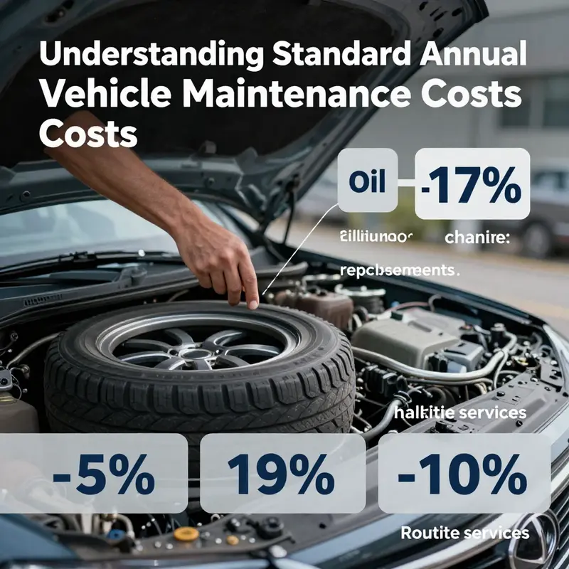 A visual representation of different vehicle types and their corresponding standard annual maintenance costs.