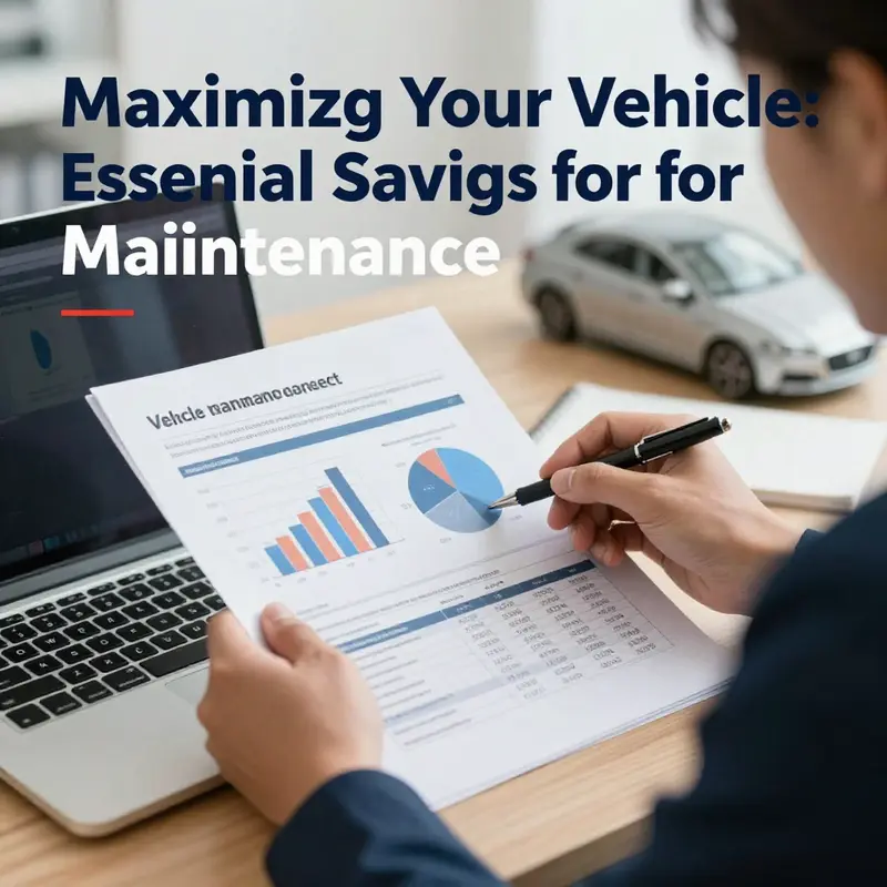 A businessperson analyzing charts and graphs to plan for vehicle maintenance expenses in an office environment.