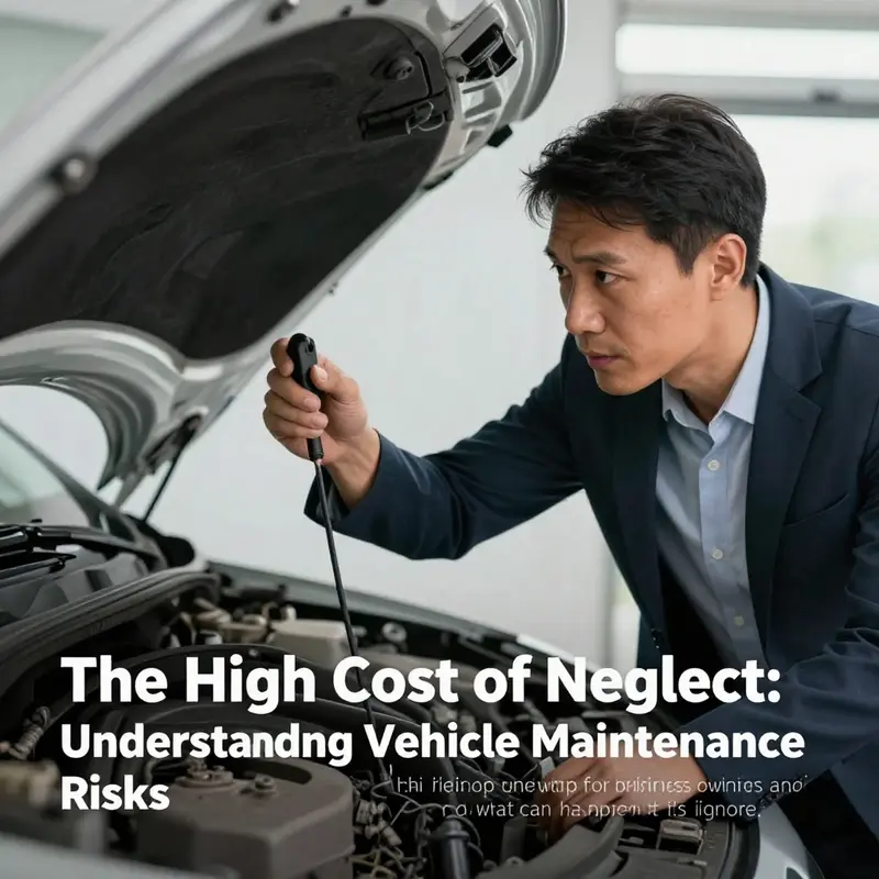 A business owner examining a vehicle to ensure proper maintenance for operational reliability.