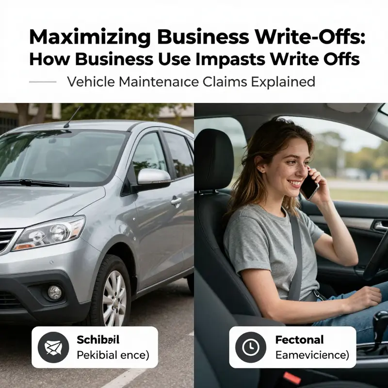 Business owner assessing vehicle maintenance write-offs.