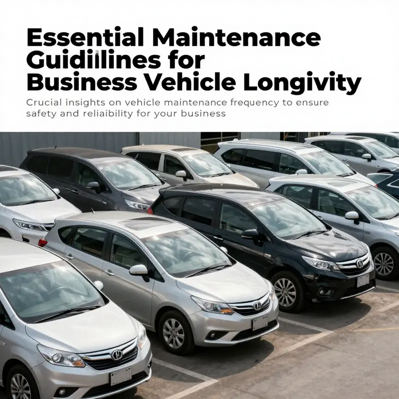 A fleet of vehicles parked orderly, highlighting the importance of regular vehicle maintenance for business efficiency.