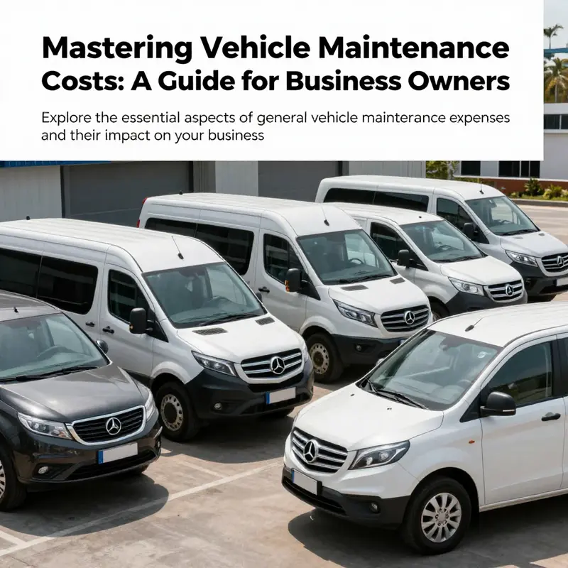Image of a professional business vehicle fleet parked and well-maintained, symbolizing the importance of maintenance for operational success.