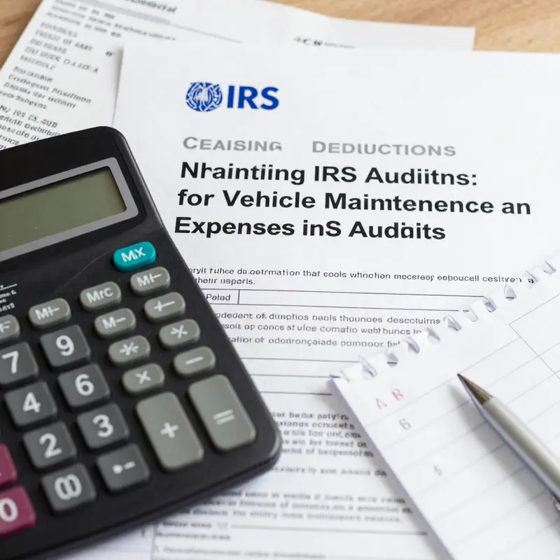 Business owner assessing vehicle maintenance documentation in the context of an IRS audit.