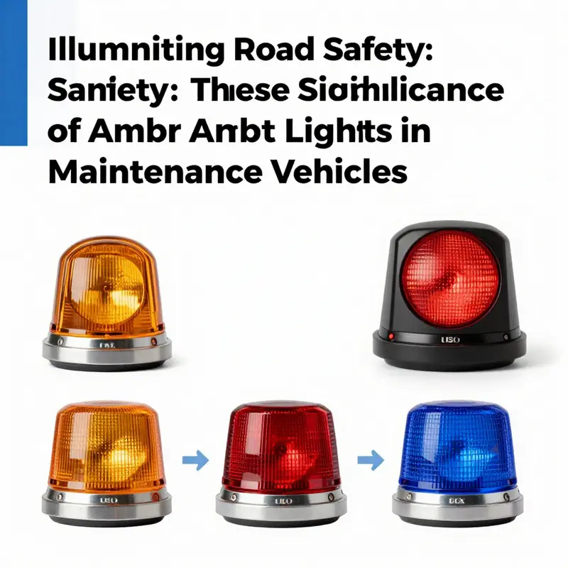 Amber lights prominently displayed on a maintenance vehicle, highlighting their role in road safety.