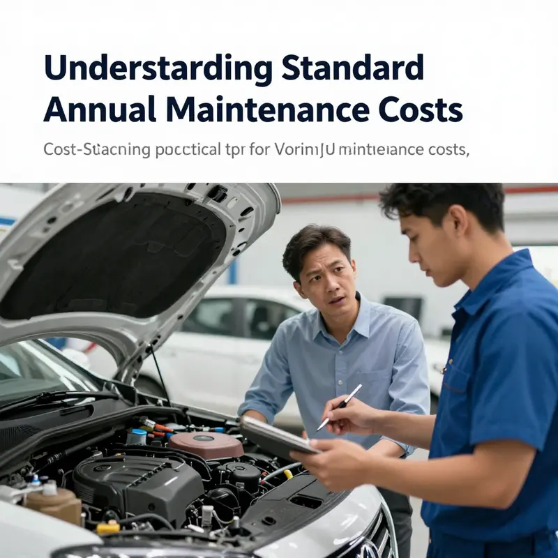 A visual representation of different vehicle types and their corresponding standard annual maintenance costs.