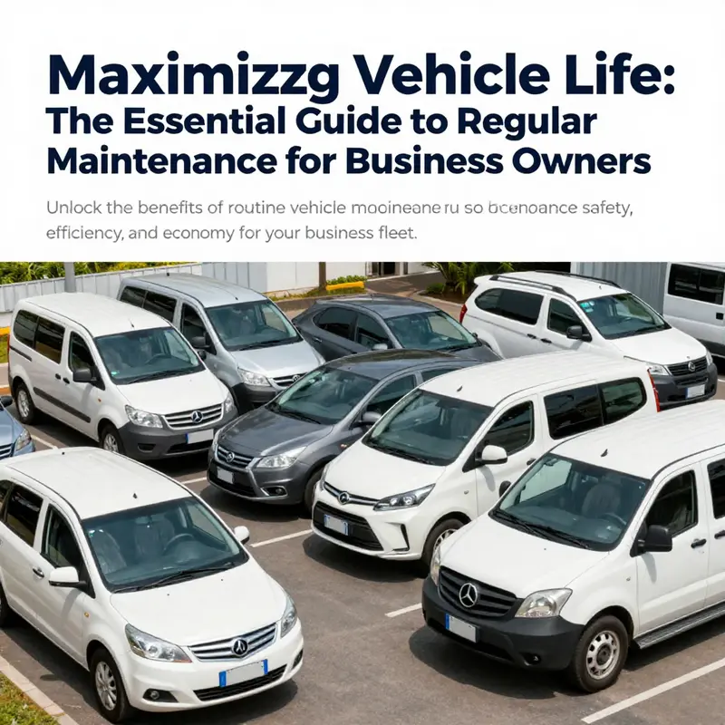 A fleet of business vehicles parked neatly, representing the significance of maintaining vehicles for business efficiency.