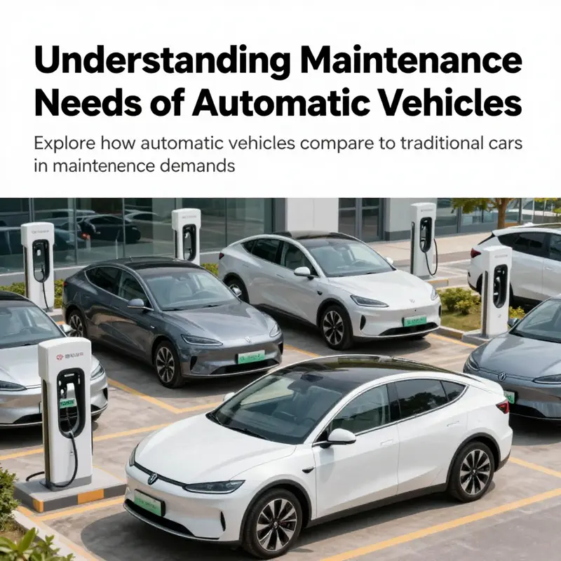 A business fleet of electric vehicles with charging stations, symbolizing advancements in vehicle maintenance.