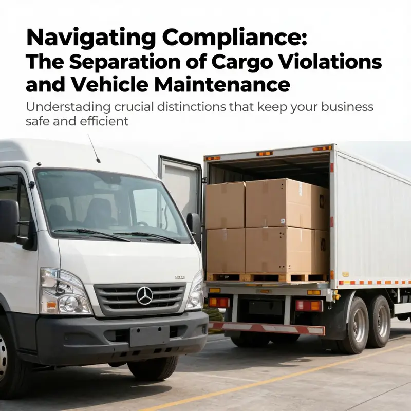 An image depicting the importance of both vehicle maintenance and cargo compliance in transportation.