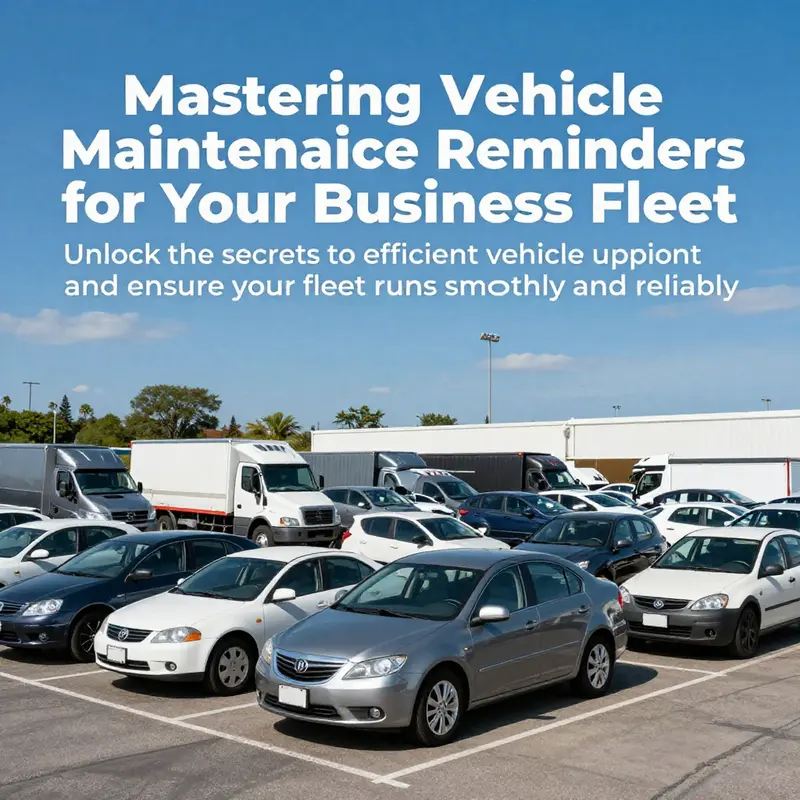 A fleet of diverse vehicles parked in an organized manner, representing efficient vehicle maintenance.