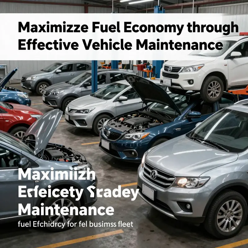 A fleet of vehicles being serviced, highlighting effective maintenance practices for optimizing fuel economy.
