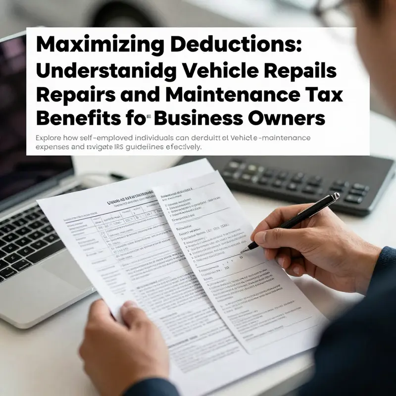 A business owner examining vehicle maintenance expenses for tax deduction purposes.