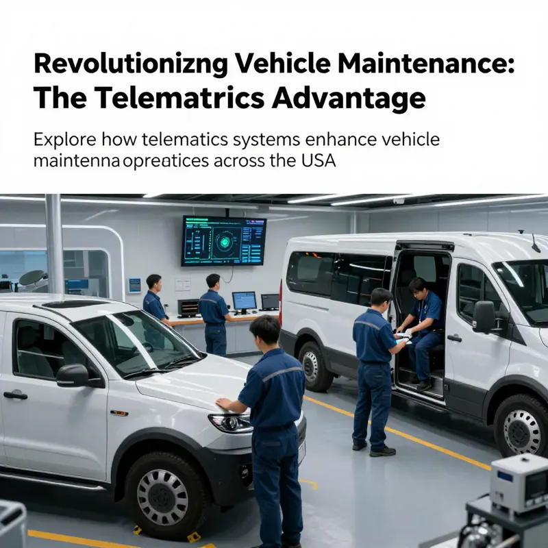 A modern workshop showcasing telematics technology in vehicle maintenance settings.
